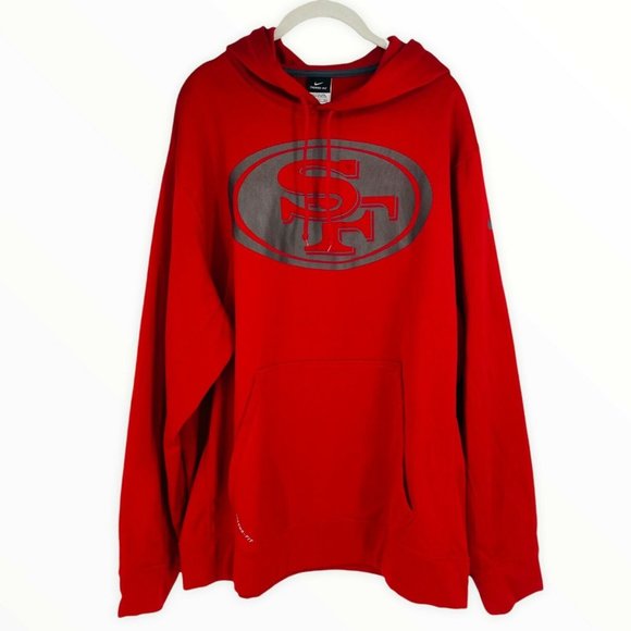 Nike NFL San Francisco 49ers Hoodie Long Sleeve Pullover Sweatshirt Red XXL